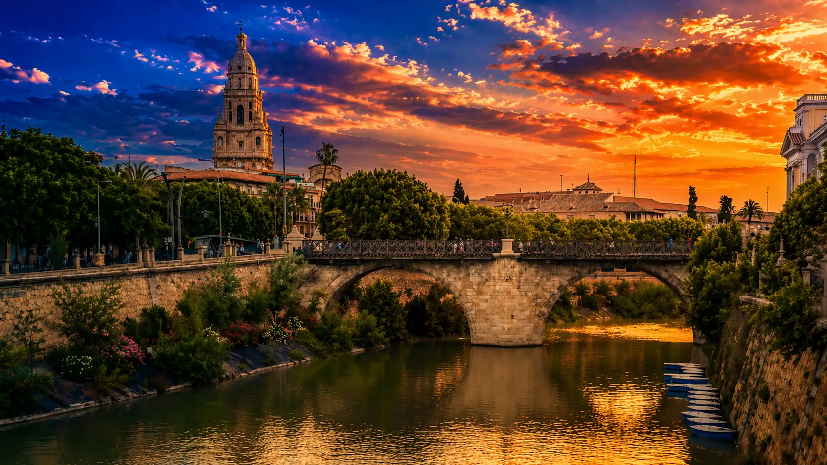 Río Segura y Catedral de Murcia al atardecer — Servicio Técnico Levante